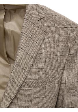 Kockované pánske sako v béžovej farbe