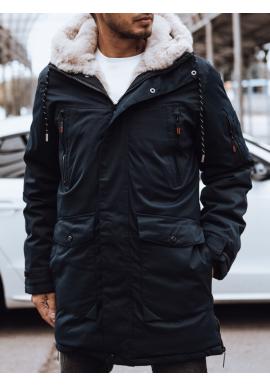 Tmavomodrá pánska bunda na zimu