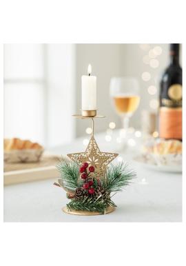Zlatý vianočný svietnik na stôl