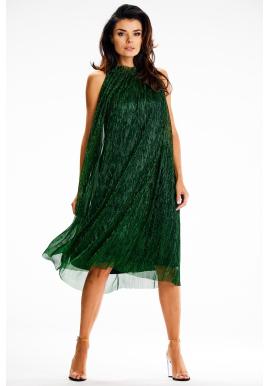 Dámske sieťované midi šaty zelenej farby