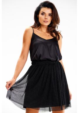 Čierna sieťovaná sukňa s elastickým pásom