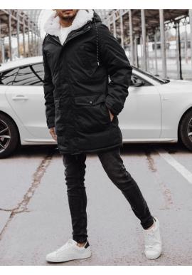 Pánska čierna bunda na zimu