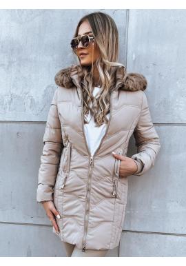 Zimná dámska bunda tmavobéžovej farby