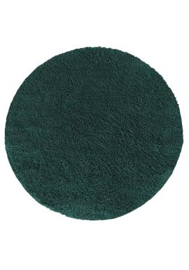 Okrúhly shaggy koberec v zelenej farbe