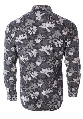 Kvetovaná pánska košeľa čiernej farby