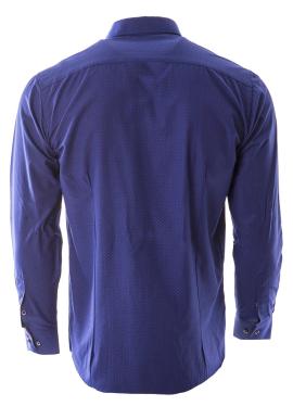 Vzorovaná pánska košeľa modrej farby