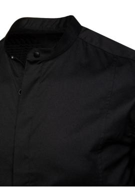 Pánska čierna košeľa so stojačikom