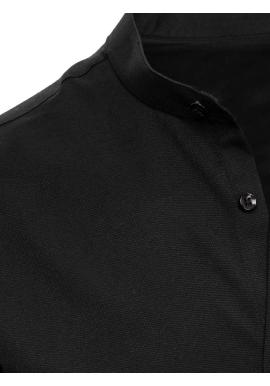 Čierna pánska košeľa so stojačikom