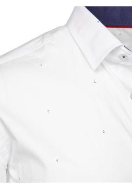 Vzorovaná pánska košeľa v bielej farbe