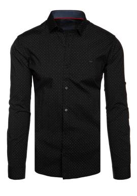 Vzorovaná pánska košeľa čiernej farby