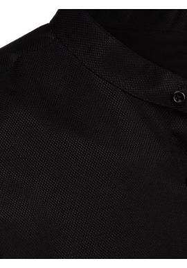 Pánska čierna košeľa so stojačikom