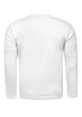Pánske biele tričko s dlhým rukávom