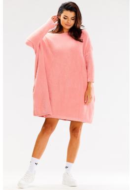 Ružový dámsky oversize sveter
