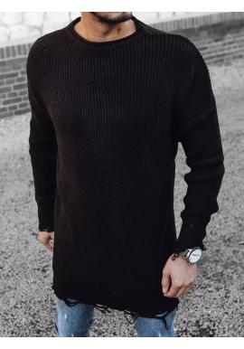 Pánsky dlhý sveter v čiernej farbe