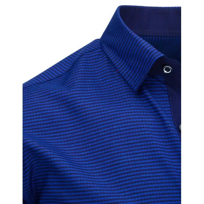 Pánska košeľa s kockovaným vzorom v bordovo-modrej farbe