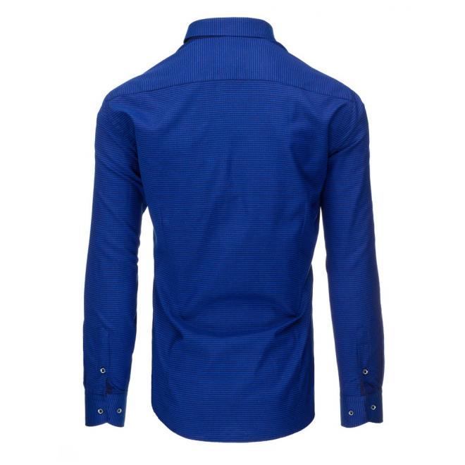 Pánska košeľa s kockovaným vzorom v bordovo-modrej farbe