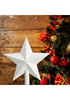 Biela hviezda na špičku vianočného stromčeka