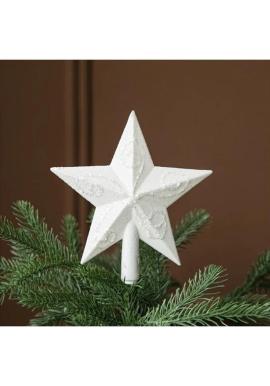 Biela hviezda na špičku vianočného stromčeka