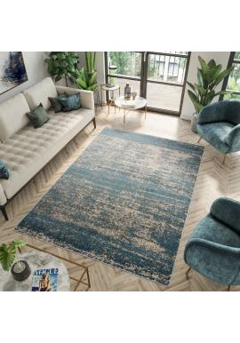 Tyrkysový koberec s jemným vzorom