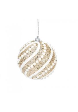Vianočná zlatá guľa s perlami