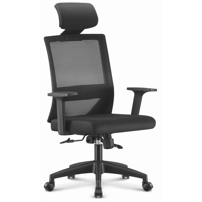 Čierne látkové kancelárske kreslo Hell's Chair HC- 1021