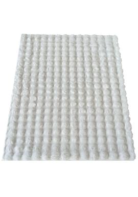 Shaggy 3D koberec v bielej farbe