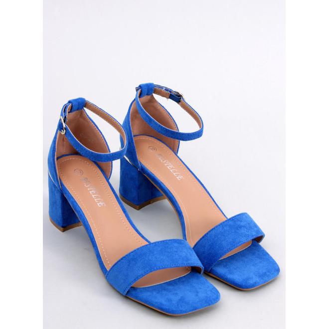 Dámske modré sandále na nízkom podpätku