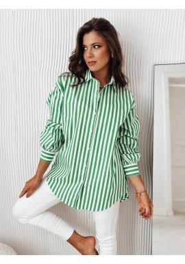 Pásikavá oversize košeľa zeleno-bielej farby