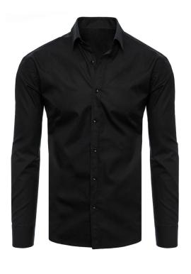 Pánska čierna košeľa s dlhým rukávom
