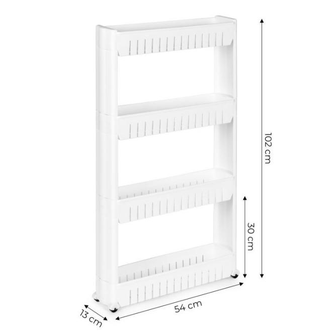 Univerzálny policový regál v bielej farbe 