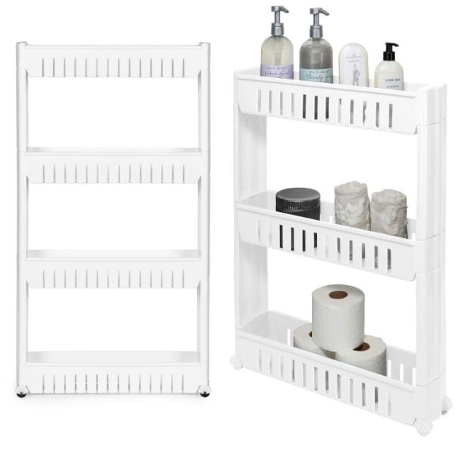 Univerzálny policový regál v bielej farbe 