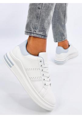 Bielo-modré Sneakersy na skrytom podpätku