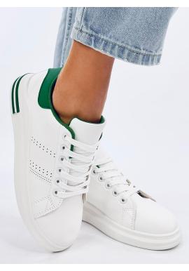 Dámske bielo-zelené Sneakersy na skrytom podpätku