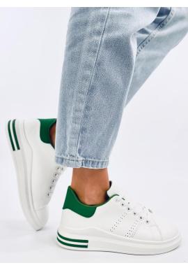Dámske bielo-zelené Sneakersy na skrytom podpätku
