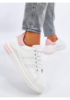 Bielo-ružové Sneakersy na skrytom podpätku