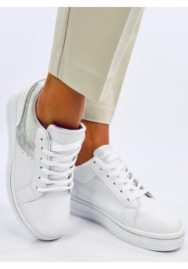 Dámske bielo-zelené Sneakersy na klinovom podpätku