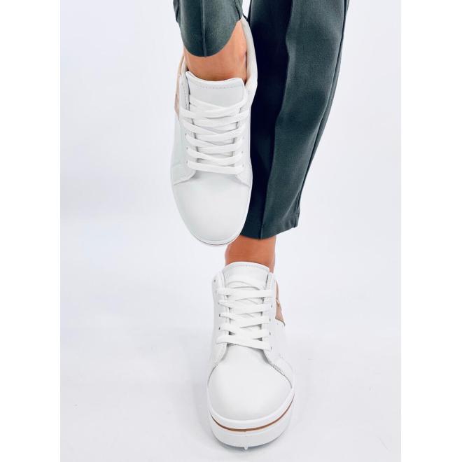 Klinové dámske Sneakersy v bielo-béžovej farbe