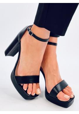 Čierne dámske sandále na vysokom podpätku