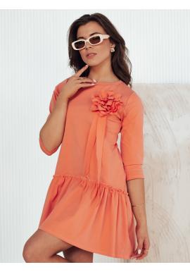 Dámske oranžové šaty s kvetom