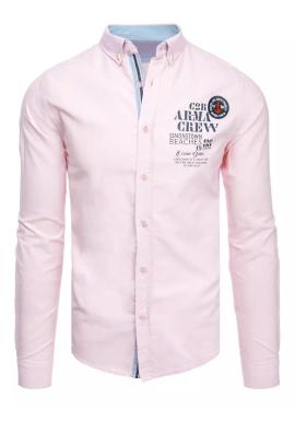 Ružová pánska košeľa s potlačou