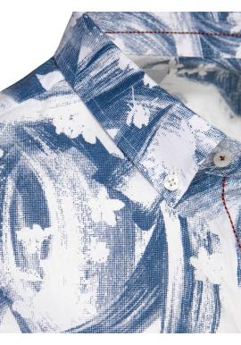 Vzorovaná pánska košeľa modro-bielej farby