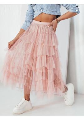 Dámska tylová maxi sukňa v ružovej farbe