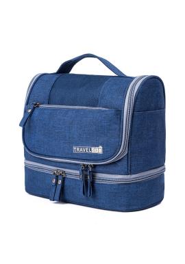 Vodeodolná kozmetická taška modrej farby
