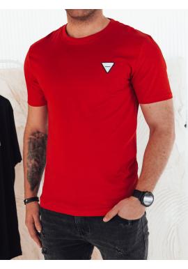 Pánske červené basic tričko s nášivkou