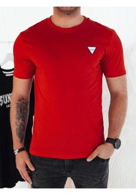 Pánske červené basic tričko s nášivkou
