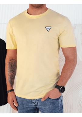 Žlté pánske basic tričko s nášivkou