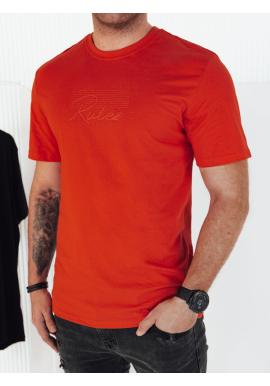 Oranžové pánske tričko s potlačou