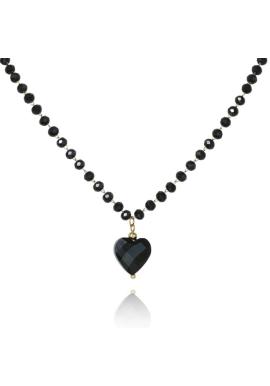 Pozlátený náhrdelník v čiernej farbe