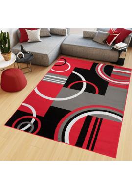 Moderný koberec v červenej farbe