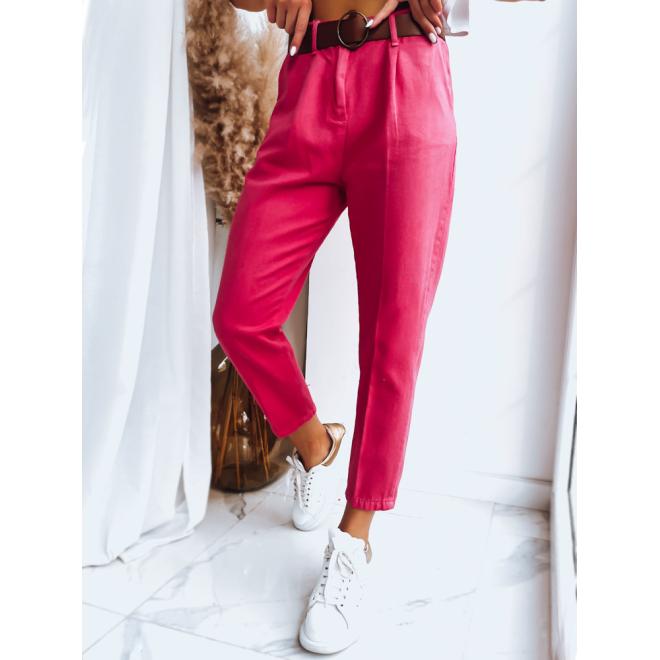 Ružové cigaretové nohavice pre dámy